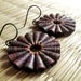 Rustic Treasure earrings - Brown Earrings - Paper bead jewelry - Tribal Jewelry - Rustic, paper bead, tribal, Dark Brown, Gold