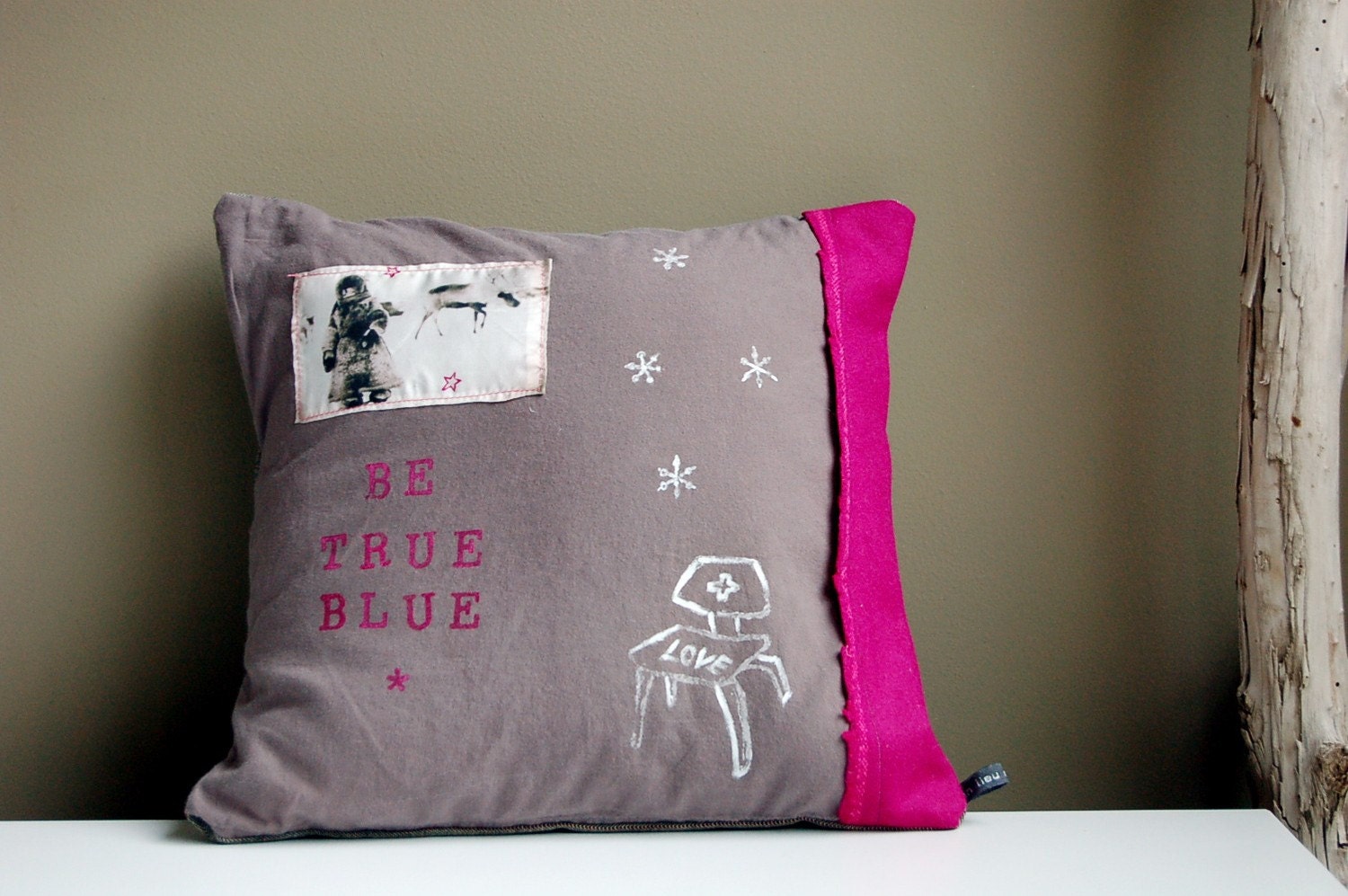 Handmade recycled pillow Simplicity of the Season