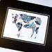 Baby Blue Daisy Cow Art Print 8 x 10 Nursery Art