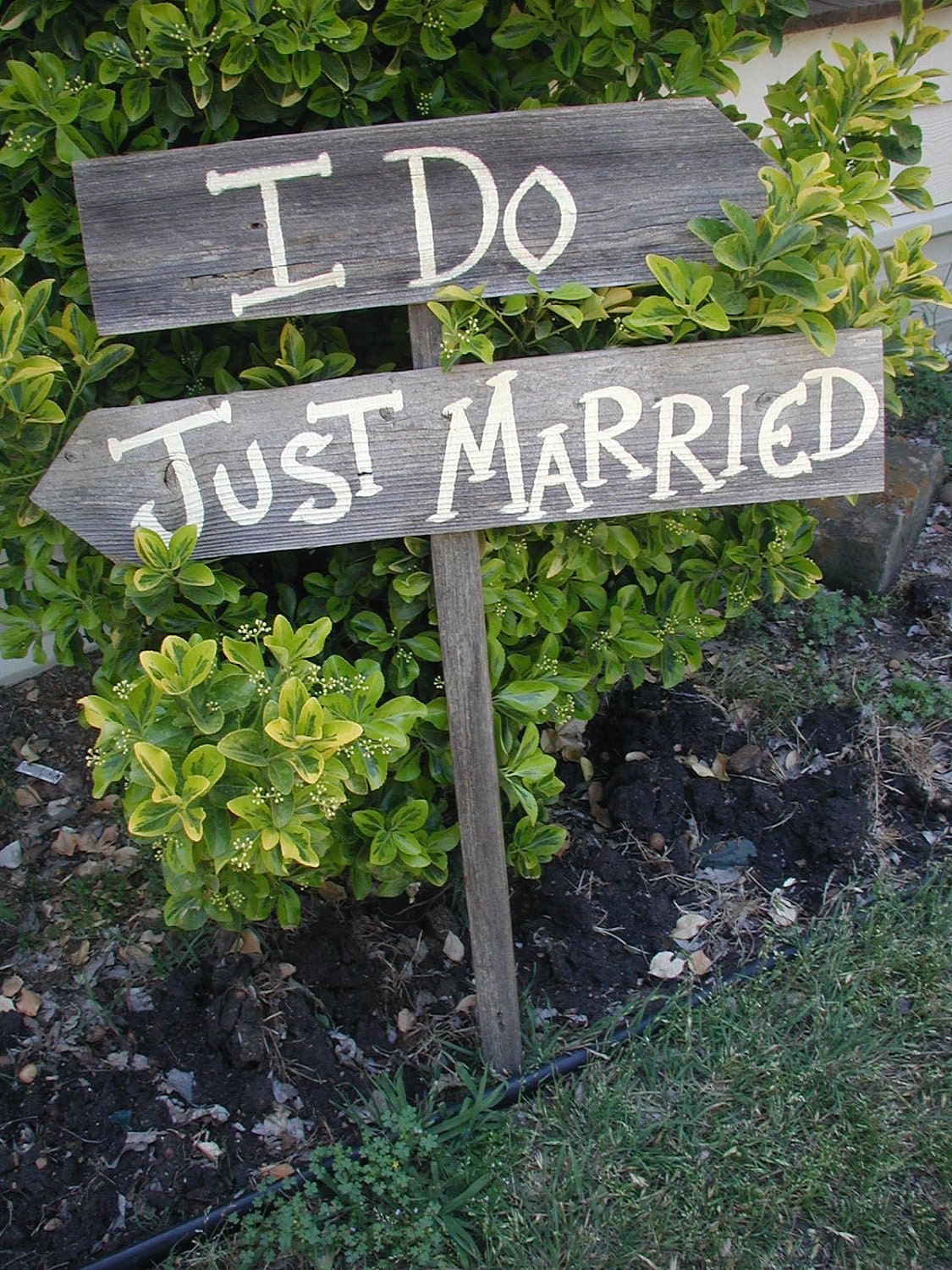 I Do Just Married Wedding Sign on Stake Rustic Western Bridal Reception Directional