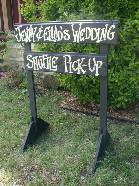 Free Standing Personalized Wood Wedding Sign by craftmarttexas
