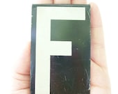 vintage metal sign letter F urban type font text antique black and white hanging home decor personalized initial