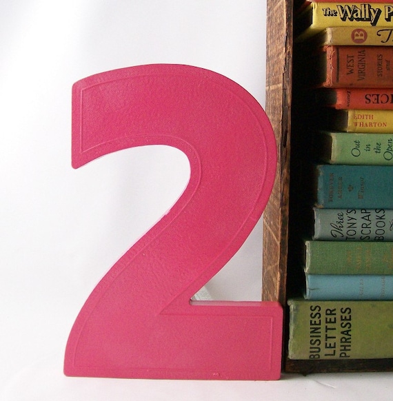 pink number 2 two marquee sign vintage salvaged upcycled business signage industrial modern wall hanging home decor pink personalized