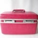 vintage pink train case royal traveller hot pink fuschia retro fashion luggage suitcase travel gear makeup cosmetic case overnight