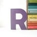 vintage marquee sign letter R purple business signage industrial modern wall hanging home decor initial personalized