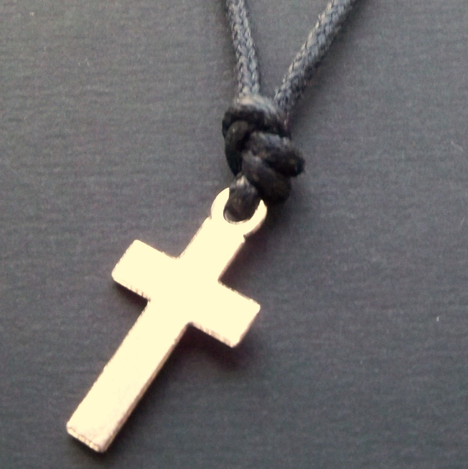 Teenage boys simple black waxed cotton cord necklace by lowusu