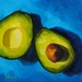 Avocado Blue - Still life oil painting - 6x6