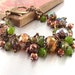 Bracelet Smoky Topaz Crystal Bright Green Wire Wrapped Bracelet Bronze Accents