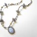 Blue Lace Agate Beaded Bead Necklace-with a touch of grey