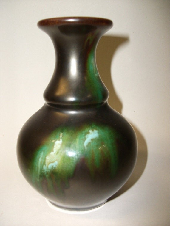 Gunmetal Glaze Belgium Pottery Vase 1930's by oldframes on Etsy