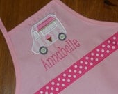 Pink Apron with Ice Cream Truck Applique