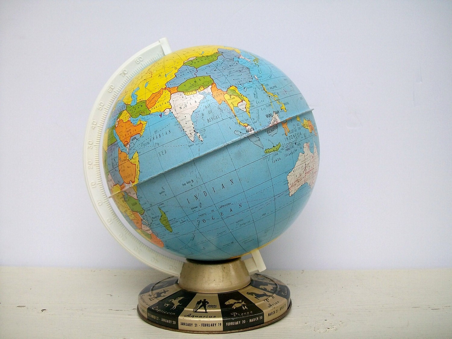 Vintage Zodiac World Globe by Ohio Art