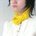 Yellow Crocheted Multi Strand Infinity Scarf, Loop Necklace Scarf. Scarflette, Neckwarmer with Fringes. Summer Fiber Art Jewelry, Reserved