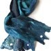 Nuno Felted Scarf blue turquoise wool silk