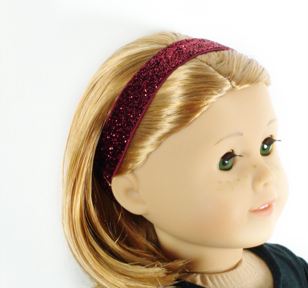 Wine Glitter Headband for 18" dolls such as American Girl