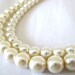 Pearl Necklace - double strand, wedding, bridal, classic, traditional, retro, rockabilly