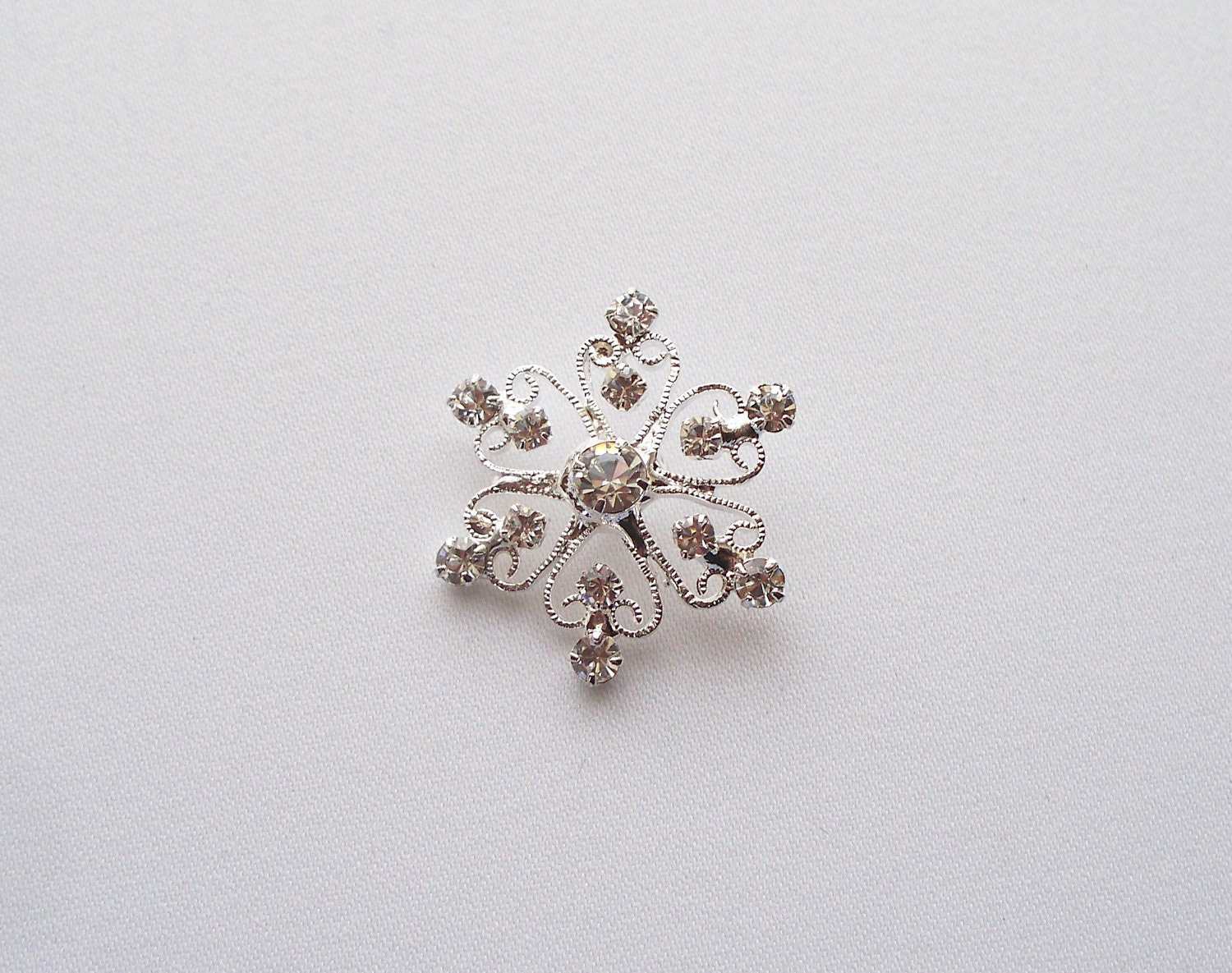 Rhinestone Buttons - Filigree Flower