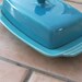 S A L E Homer Laughlin Riviera Butter Dish Vintage Fifties Sixties Turquoise Two Piece
