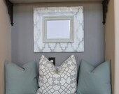 Distressed Trellis 8x10 Wood Frame Silver with Vintage White and Light Robins Egg Colonial Trim