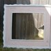 Distressed Mirror 20x24 Frame Wood, Hand painted Pink w/ White wavy trim, Girls Room or Nursery