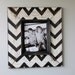Mod Chevron Distressed Wood Picture Frame Black and White, To be featured on The Nate Berkus Show in May