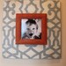 Fretwork Distressed 8x8 or 8x10 Wood Picture Frame with 8" Wood Orange,Blue and Vintage Cream