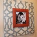 Fretwork Distressed 8x8 or 8x10 Wood Picture Frame with 8" Wood Orange,Blue and Vintage Cream