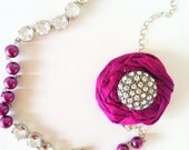 Fushia Pink Flower Neclace