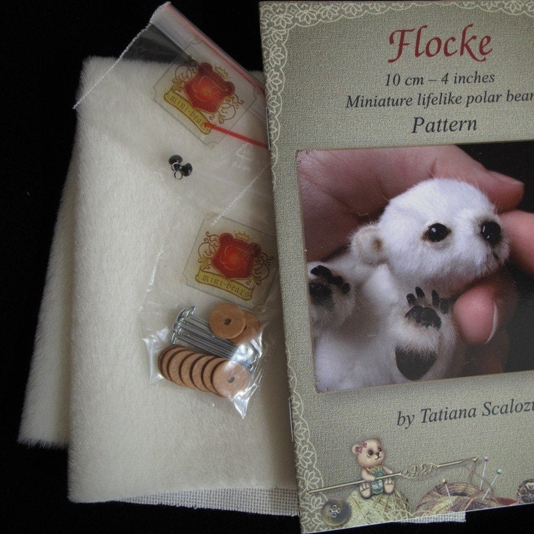 KIT for making bear Flocke - pattern and materials