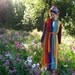 60s CAFTAN Of MANY COLORS Hooded Rainbow Amazingness