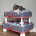 Lovable Luggage Pet Bunk Bed - Upcycled Suitcases, Reclaimed Softballs - 2 dollars goes to TLC CAT RESCUE