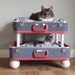 Lovable Luggage Pet Bunk Bed - Upcycled Suitcases, Reclaimed Softballs - 2 dollars goes to TLC CAT RESCUE