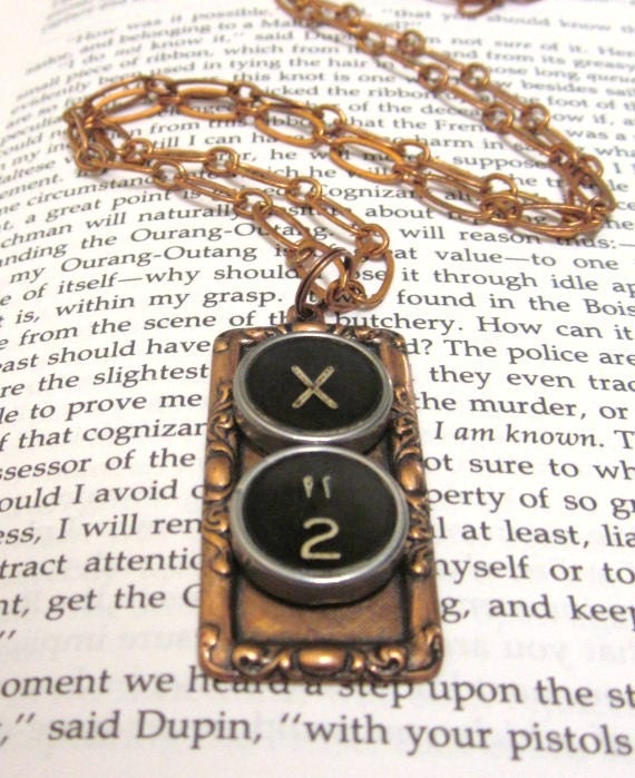 Vintage Typewriter Key  Necklace