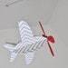 Baby Mobile, Recycled Paper Airplanes in Red