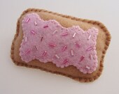 Hair Barrette - Strawberry Toaster Pastry