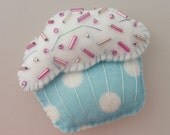 Cupcake Magnet - Blue and White Polka-Dots