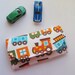 The ORIGINAL Car Wallet with Pocket (holds 4) ... Trains (orange)