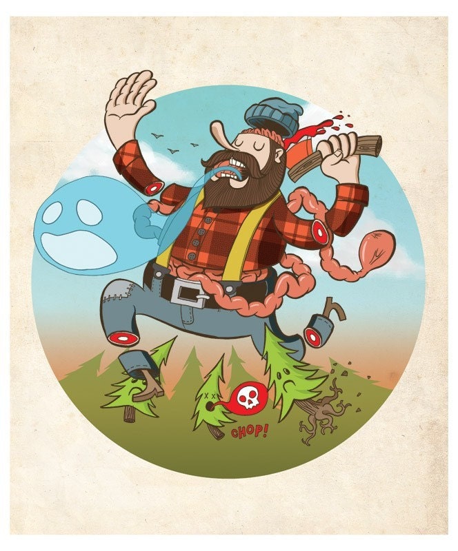 The Death of Paul Bunyan - 11 x 13.25 Print