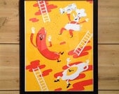 Burger, Hold the Pickle - 12x16 Screenprint
