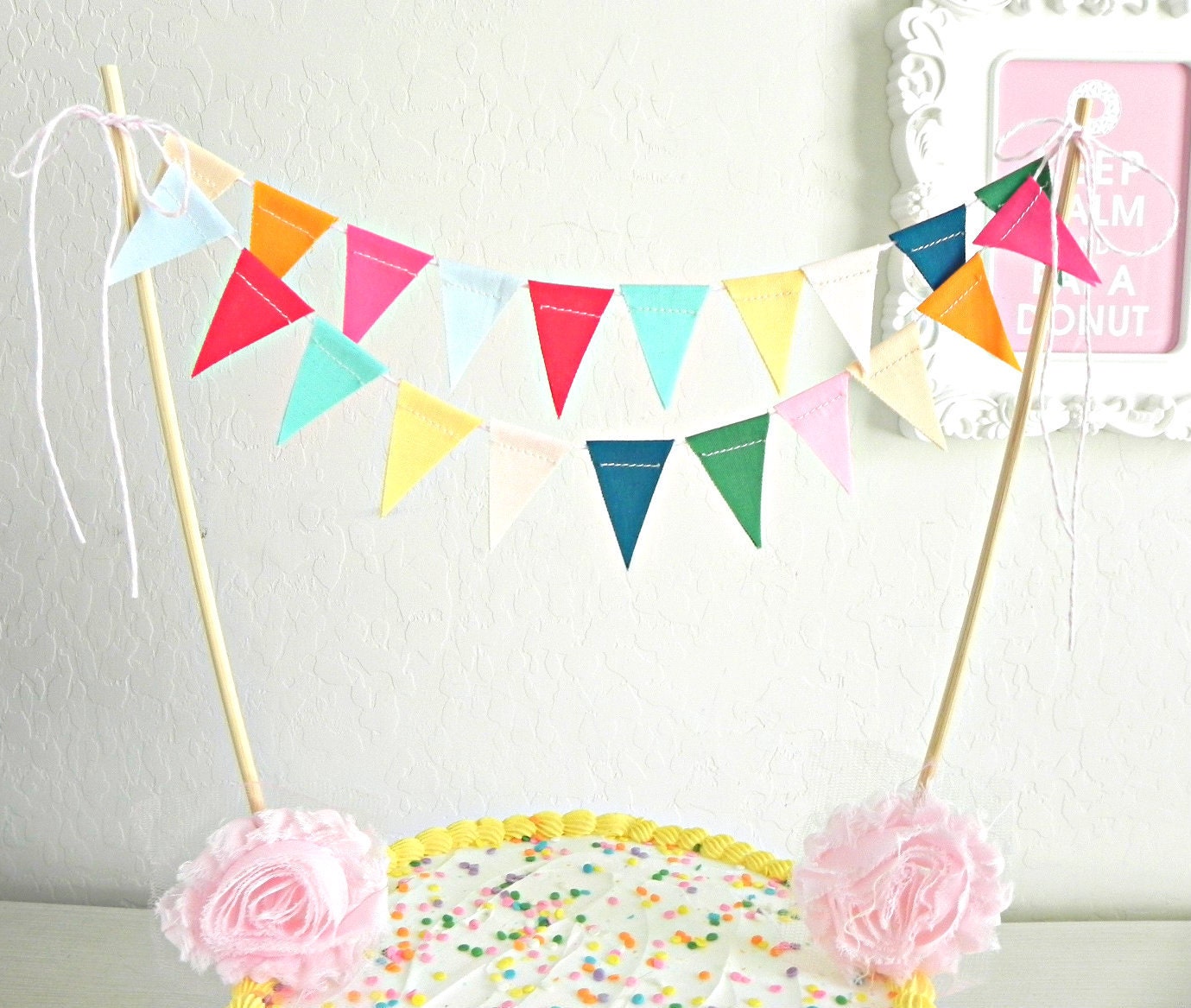 Candy Colored Circus Fabric Cake Bunting Decoration Il_170x135