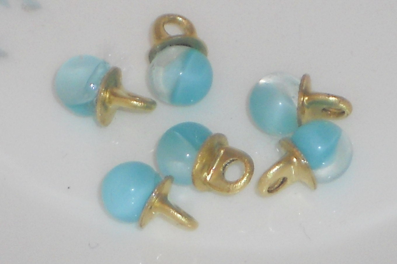 Vintage Glass Buttons Doll Clothing Tiny Clothes Embellishment Glass Vintage Blue Glass Doll buttons Moonstone Beads 2mm old