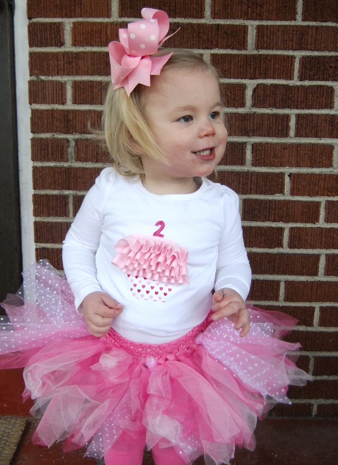 Custom Happy Birthday Ruffle Cupcake Shirt-tshirt or onesie