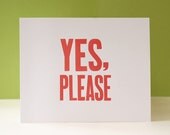 8x10 Letterpress Print (Mind Your Manners Series - Yes, Please in Flamingo)