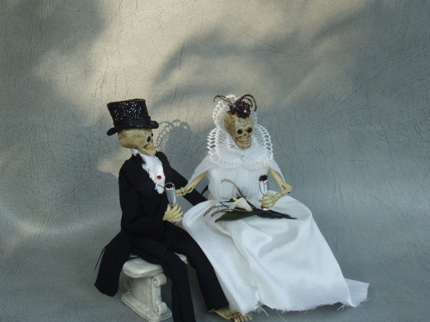 LOVE for Eternity Skeleton Bride and Groom Wedding Cake Topper by PURPLEMADISON on Etsy