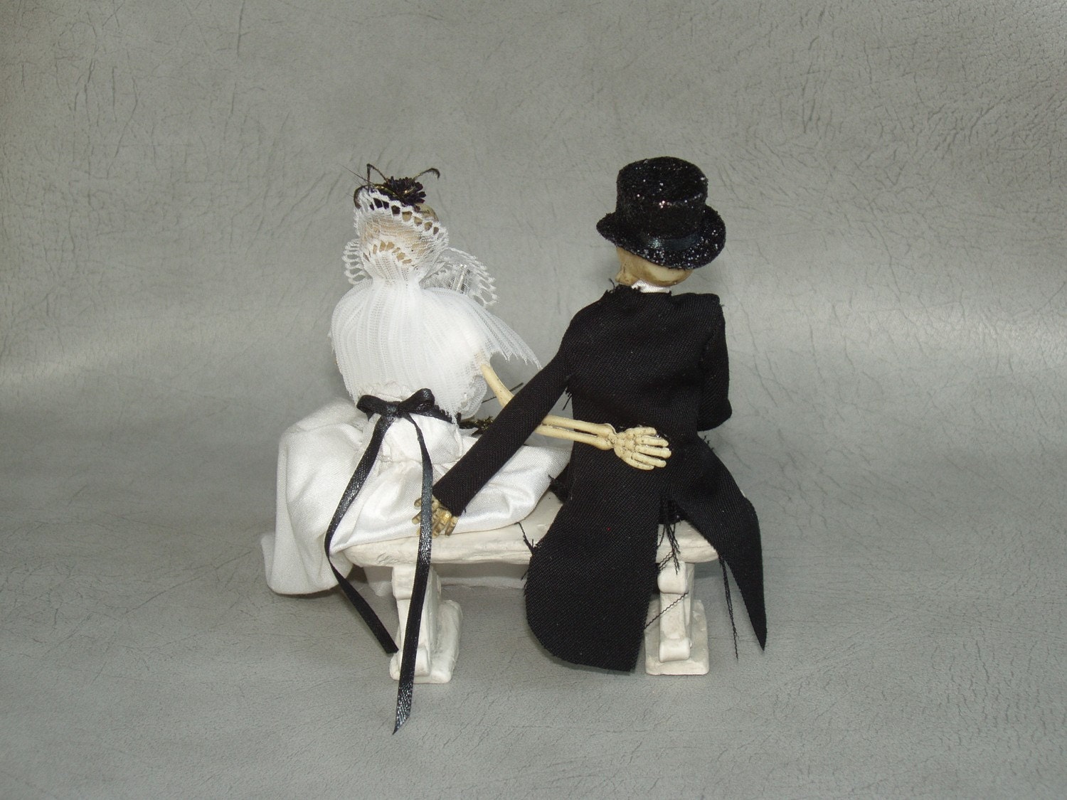 LOVE for Eternity Skeleton Bride and Groom Wedding Cake Topper by PURPLEMADISON on Etsy