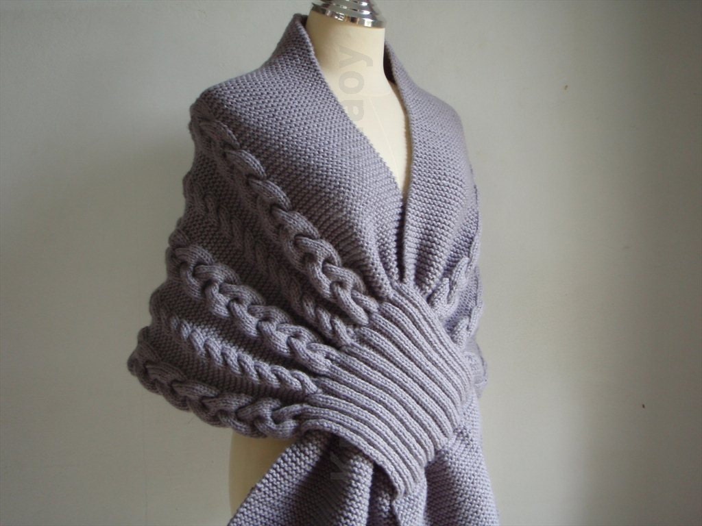 MADE TO ORDER Cable Grey Wrap Style