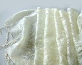 Cobweb felted scarf wedding  White pearl