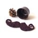 Felt brooch moustache  dark brown