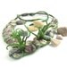 Reserve for Sandy Felted necklace - Grey stones Green Grass