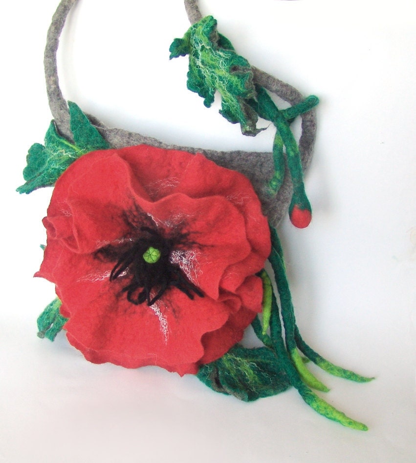 Felted handbag  medium  - Poppy